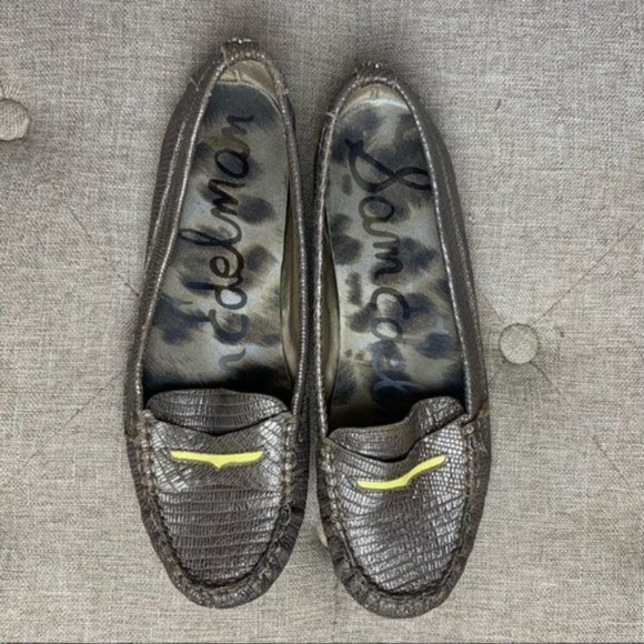 Sam Edelman Metallic Bronze Leather Jones Loafers - Picture 1 of 14
